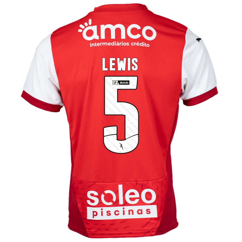 Niño Camiseta Leah Lewis #5 Rojo Blanco 1ª Equipación 2024/25 La Camisa Chile