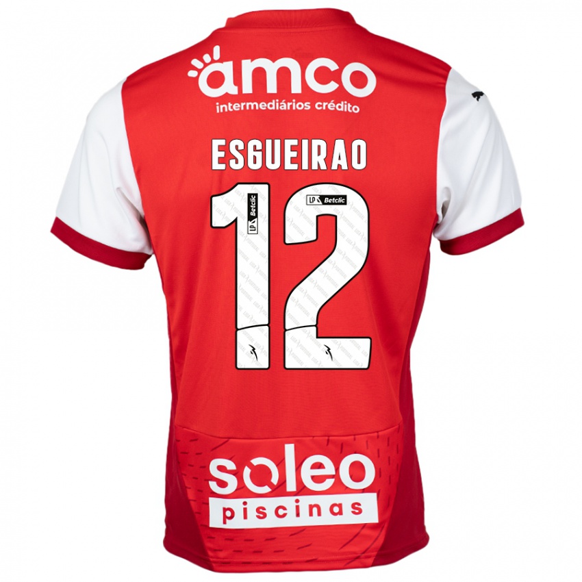 Niño Camiseta Íris Esgueirão #12 Rojo Blanco 1ª Equipación 2024/25 La Camisa Chile