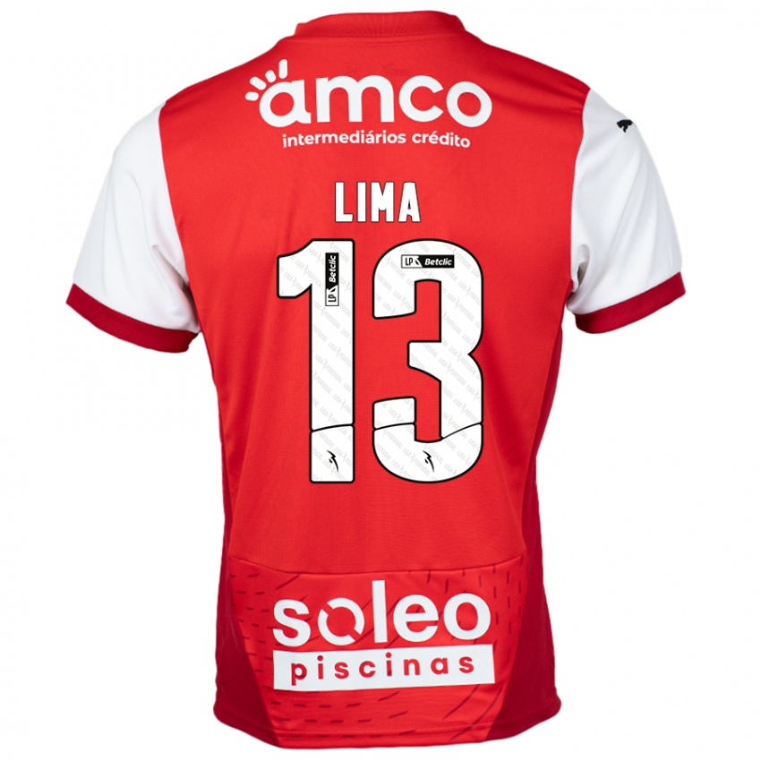 Niño Camiseta Aline Lima #13 Rojo Blanco 1ª Equipación 2024/25 La Camisa Chile