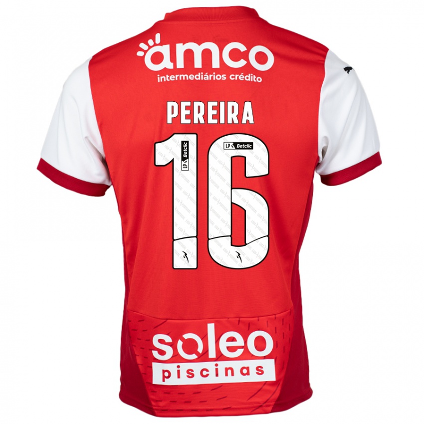 Niño Camiseta Catarina Pereira #16 Rojo Blanco 1ª Equipación 2024/25 La Camisa Chile