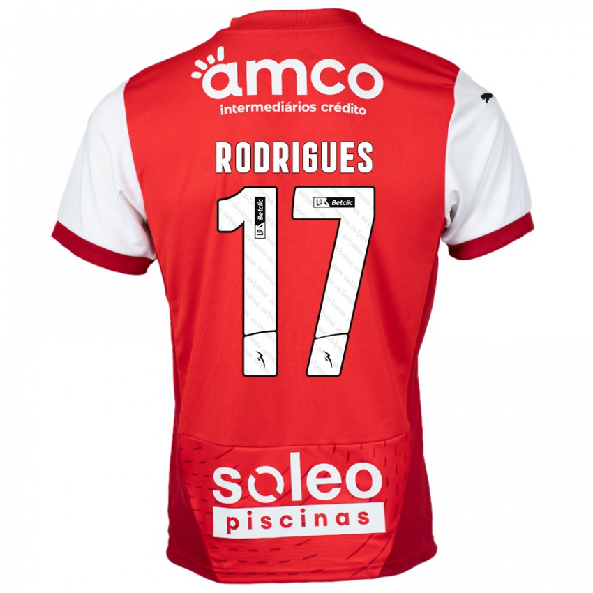 Niño Camiseta Tânia Rodrigues #17 Rojo Blanco 1ª Equipación 2024/25 La Camisa Chile