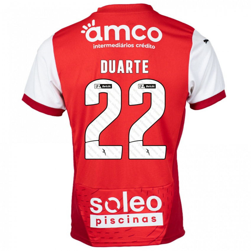 Niño Camiseta Vânia Duarte #22 Rojo Blanco 1ª Equipación 2024/25 La Camisa Chile