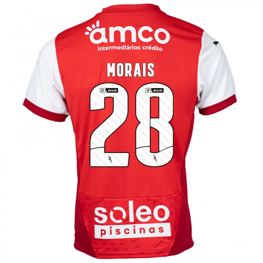 Niño Camiseta Patrícia Morais #28 Rojo Blanco 1ª Equipación 2024/25 La Camisa Chile