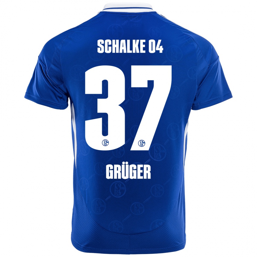 Niño Camiseta Max Grüger #37 Azul Real 1ª Equipación 2024/25 La Camisa Chile