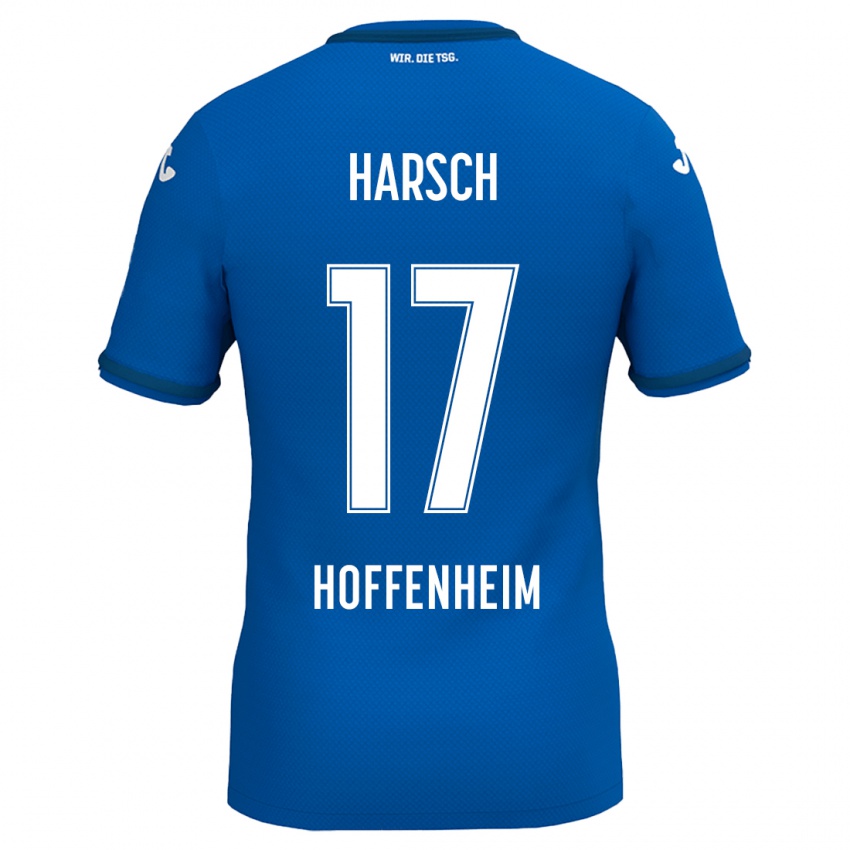 Niño Camiseta Franziska Harsch #17 Azul Real 1ª Equipación 2024/25 La Camisa Chile