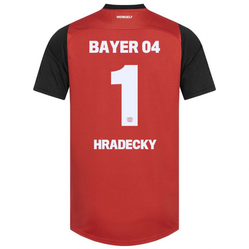 Niño Camiseta Lukas Hradecky #1 Rojo Negro 1ª Equipación 2024/25 La Camisa Chile