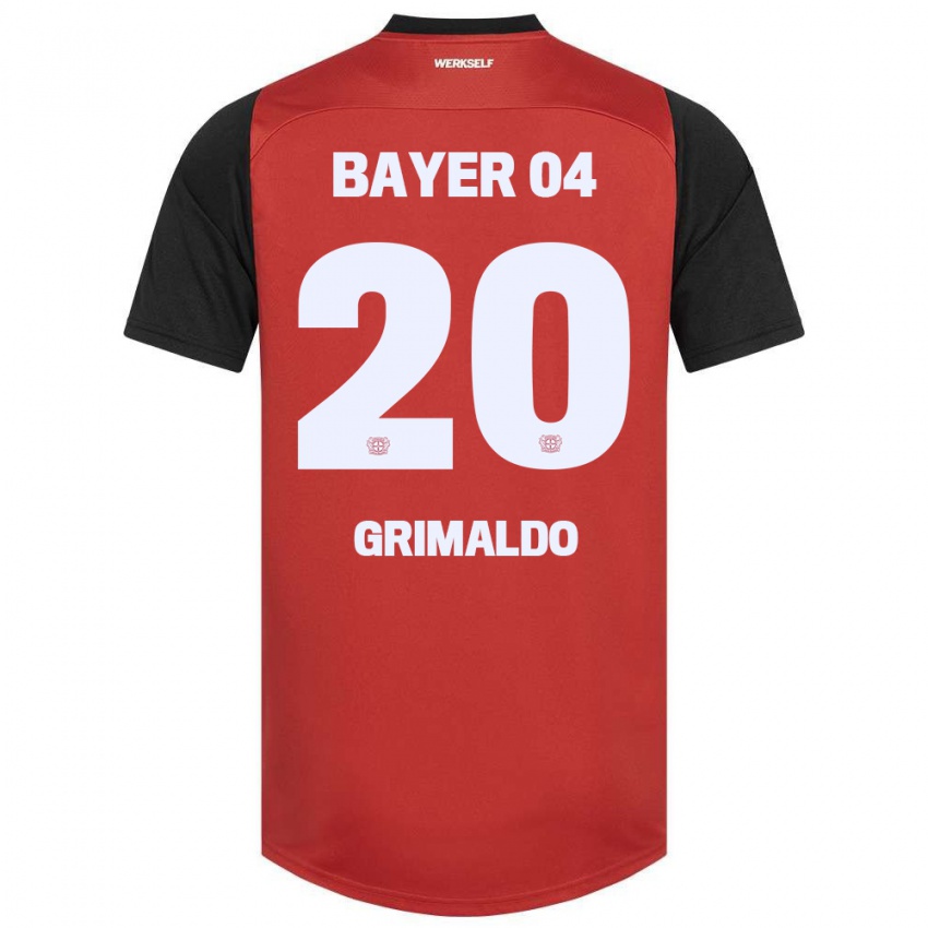 Niño Camiseta Alejandro Grimaldo #20 Rojo Negro 1ª Equipación 2024/25 La Camisa Chile