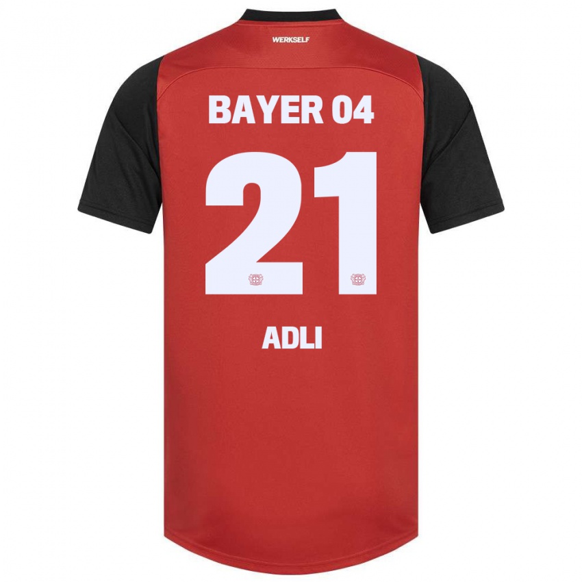 Niño Camiseta Amine Adli #21 Rojo Negro 1ª Equipación 2024/25 La Camisa Chile