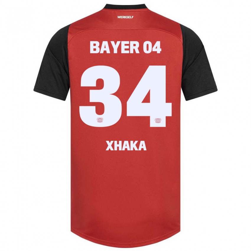 Niño Camiseta Granit Xhaka #34 Rojo Negro 1ª Equipación 2024/25 La Camisa Chile