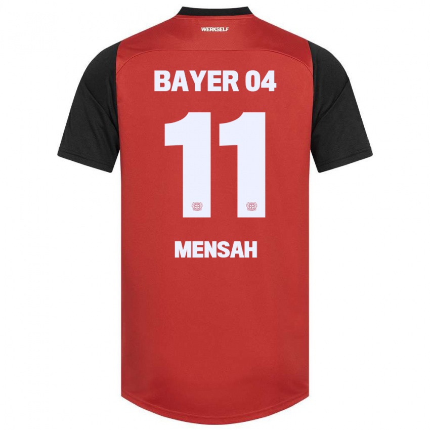 Niño Camiseta Jeremiah Mensah #11 Rojo Negro 1ª Equipación 2024/25 La Camisa Chile