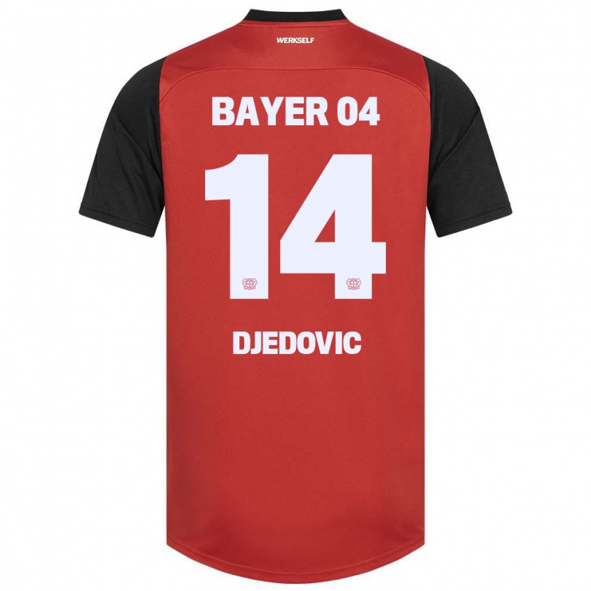 Niño Camiseta Melis Djedovic #14 Rojo Negro 1ª Equipación 2024/25 La Camisa Chile