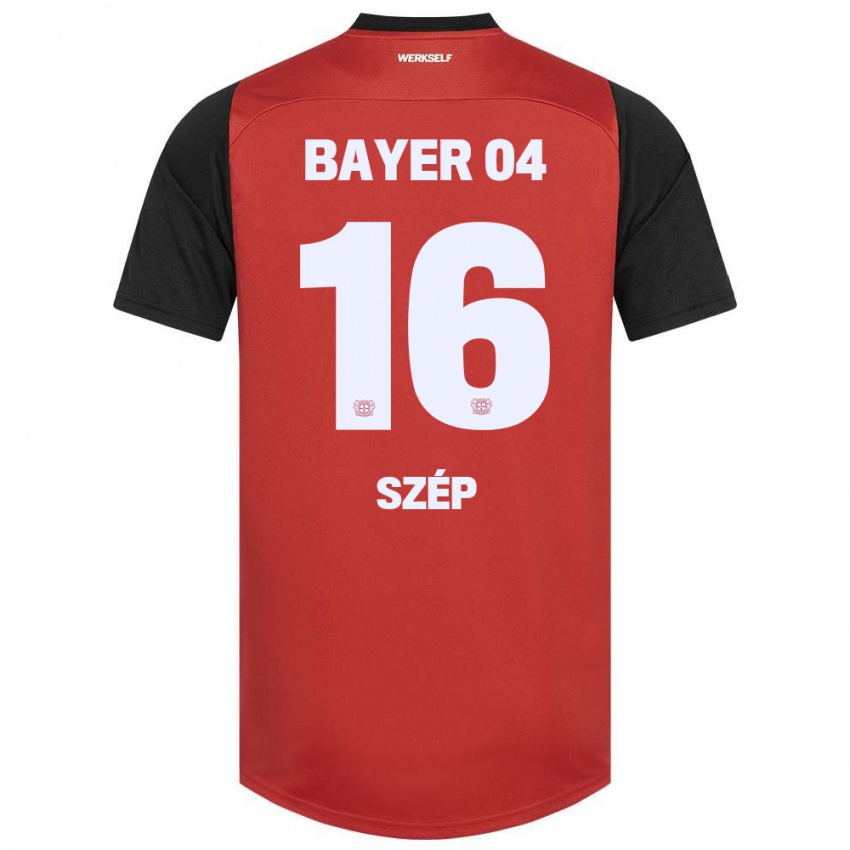 Niño Camiseta Márton Szép #16 Rojo Negro 1ª Equipación 2024/25 La Camisa Chile