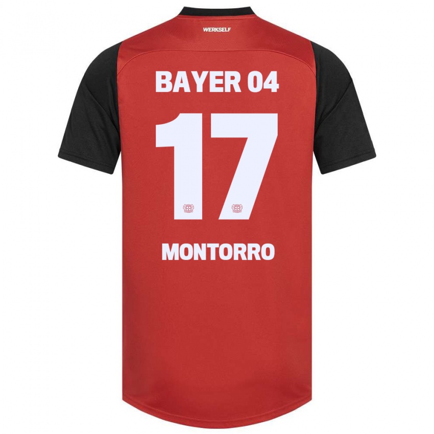 Niño Camiseta Josuè Montorro #17 Rojo Negro 1ª Equipación 2024/25 La Camisa Chile