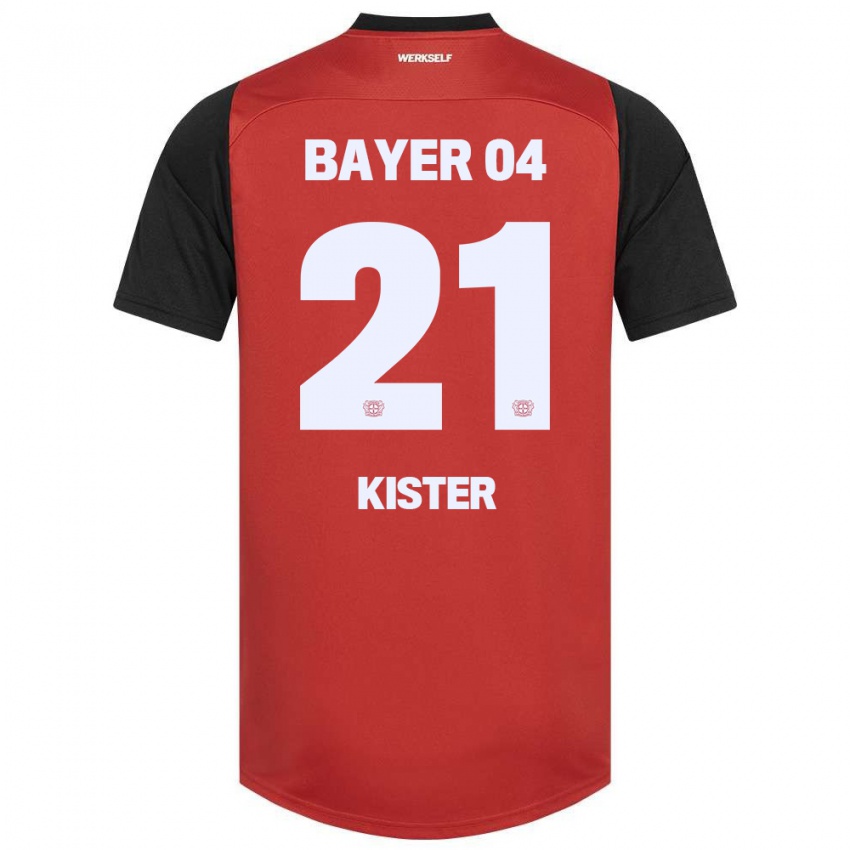 Niño Camiseta Akim Kister #21 Rojo Negro 1ª Equipación 2024/25 La Camisa Chile