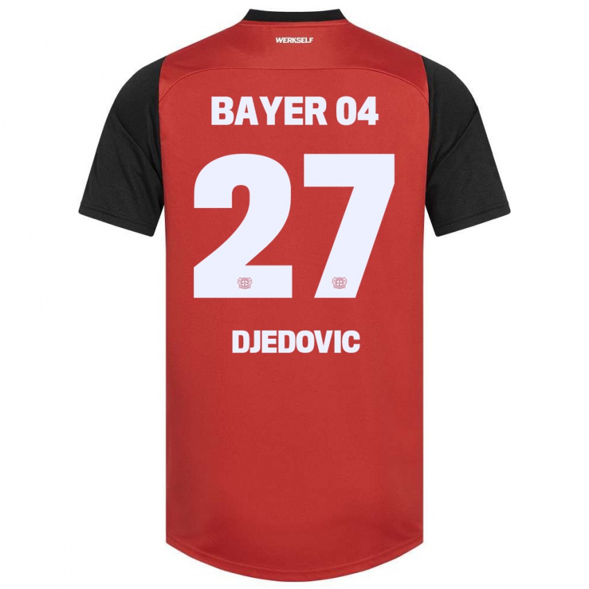 Niño Camiseta Seldin Djedovic #27 Rojo Negro 1ª Equipación 2024/25 La Camisa Chile