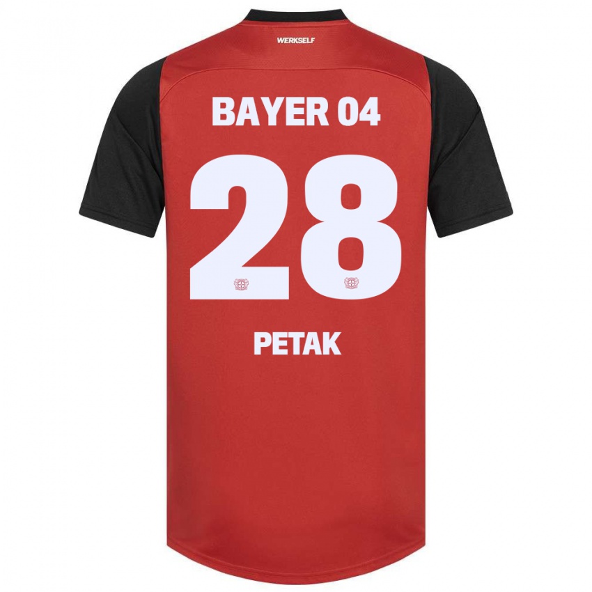 Niño Camiseta Raoul Petak #28 Rojo Negro 1ª Equipación 2024/25 La Camisa Chile