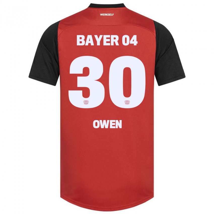 Niño Camiseta Emmanuel Owen #30 Rojo Negro 1ª Equipación 2024/25 La Camisa Chile