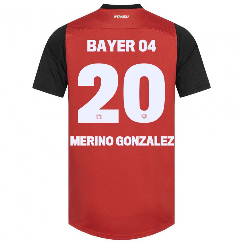 Niño Camiseta Estrella Merino Gonzalez #20 Rojo Negro 1ª Equipación 2024/25 La Camisa Chile