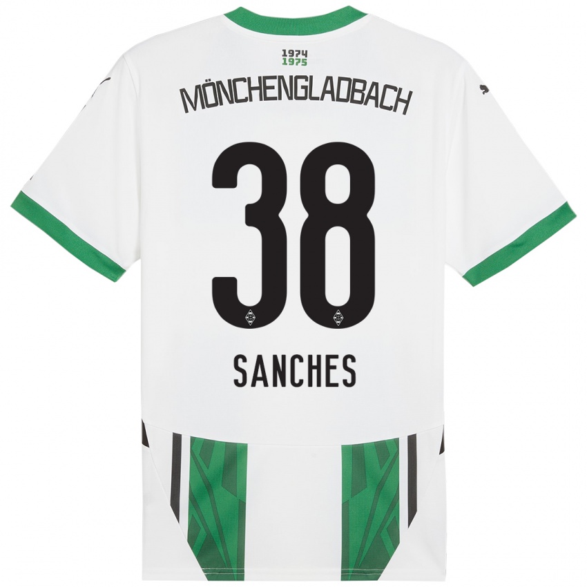 Niño Camiseta Yvandro Borges Sanches #38 Blanco Verde 1ª Equipación 2024/25 La Camisa Chile