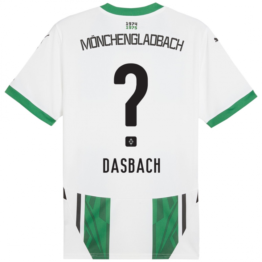 Niño Camiseta Yannik Dasbach #0 Blanco Verde 1ª Equipación 2024/25 La Camisa Chile