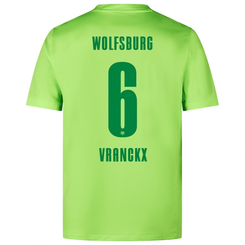 Niño Camiseta Aster Vranckx #6 Verde Fluorescente 1ª Equipación 2024/25 La Camisa Chile