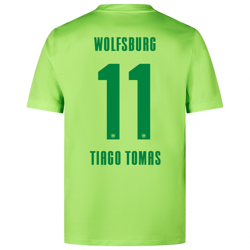 Niño Camiseta Tiago Tomás #11 Verde Fluorescente 1ª Equipación 2024/25 La Camisa Chile