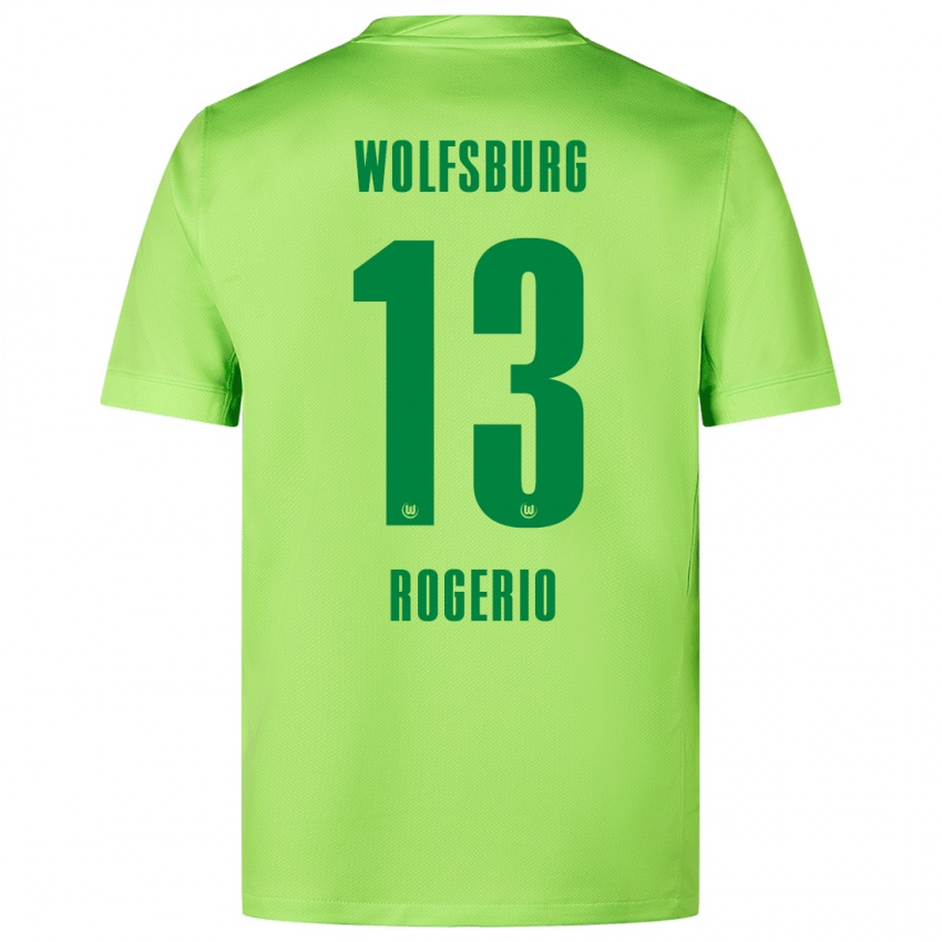 Niño Camiseta Rogério #13 Verde Fluorescente 1ª Equipación 2024/25 La Camisa Chile