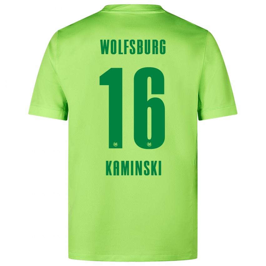 Niño Camiseta Jakub Kaminski #16 Verde Fluorescente 1ª Equipación 2024/25 La Camisa Chile