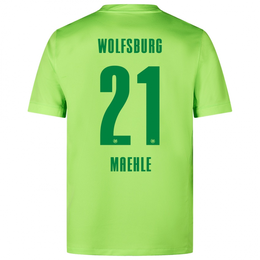 Niño Camiseta Joakim Maehle #21 Verde Fluorescente 1ª Equipación 2024/25 La Camisa Chile