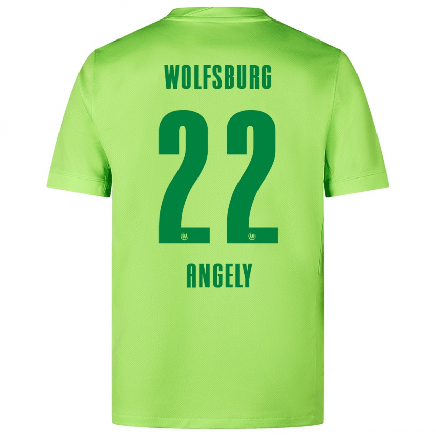 Niño Camiseta Mathys Angély #22 Verde Fluorescente 1ª Equipación 2024/25 La Camisa Chile