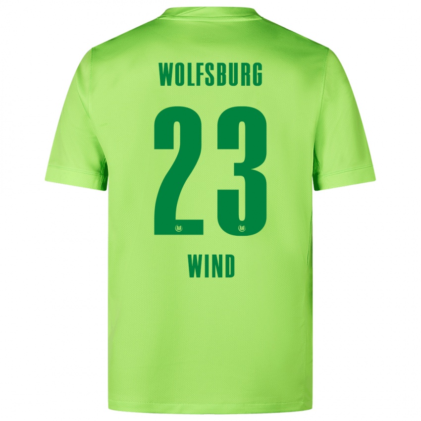 Niño Camiseta Jonas Wind #23 Verde Fluorescente 1ª Equipación 2024/25 La Camisa Chile