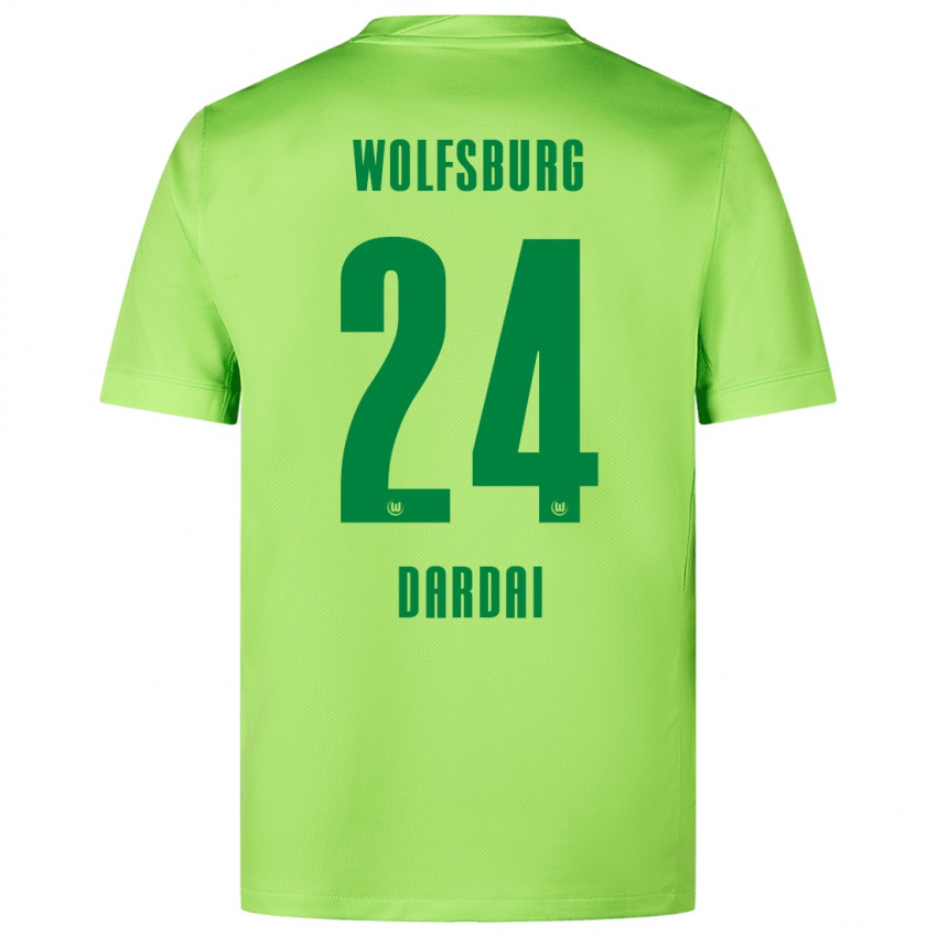 Niño Camiseta Bence Dárdai #24 Verde Fluorescente 1ª Equipación 2024/25 La Camisa Chile