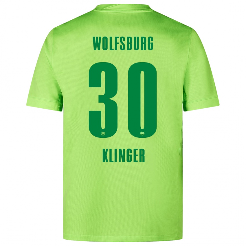 Niño Camiseta Niklas Klinger #30 Verde Fluorescente 1ª Equipación 2024/25 La Camisa Chile