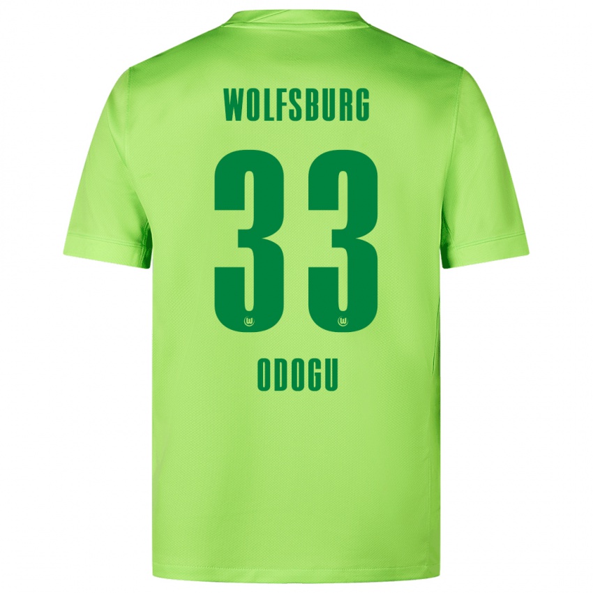 Niño Camiseta David Odogu #33 Verde Fluorescente 1ª Equipación 2024/25 La Camisa Chile