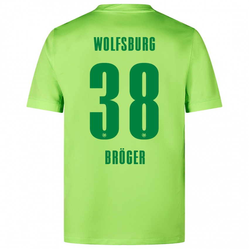 Niño Camiseta Bennit Bröger #38 Verde Fluorescente 1ª Equipación 2024/25 La Camisa Chile