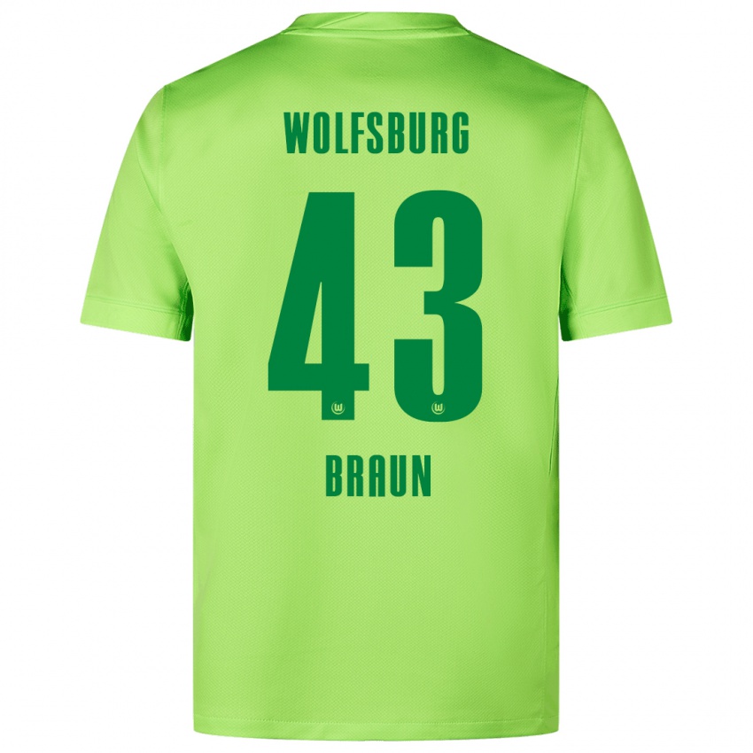 Niño Camiseta Manuel Braun #43 Verde Fluorescente 1ª Equipación 2024/25 La Camisa Chile