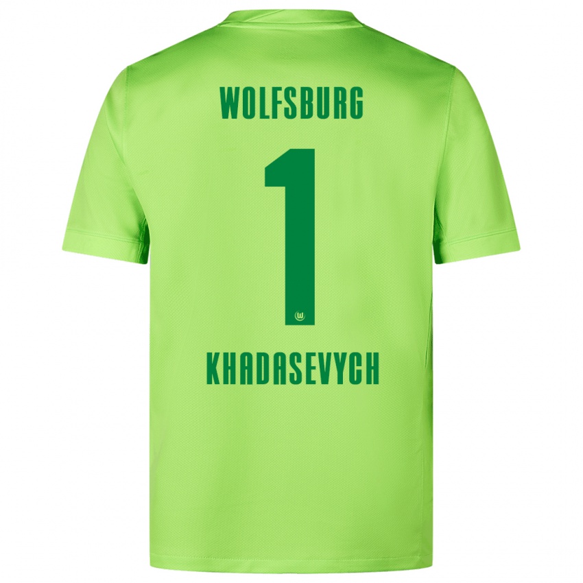 Niño Camiseta Kyrylo Khadasevych #1 Verde Fluorescente 1ª Equipación 2024/25 La Camisa Chile