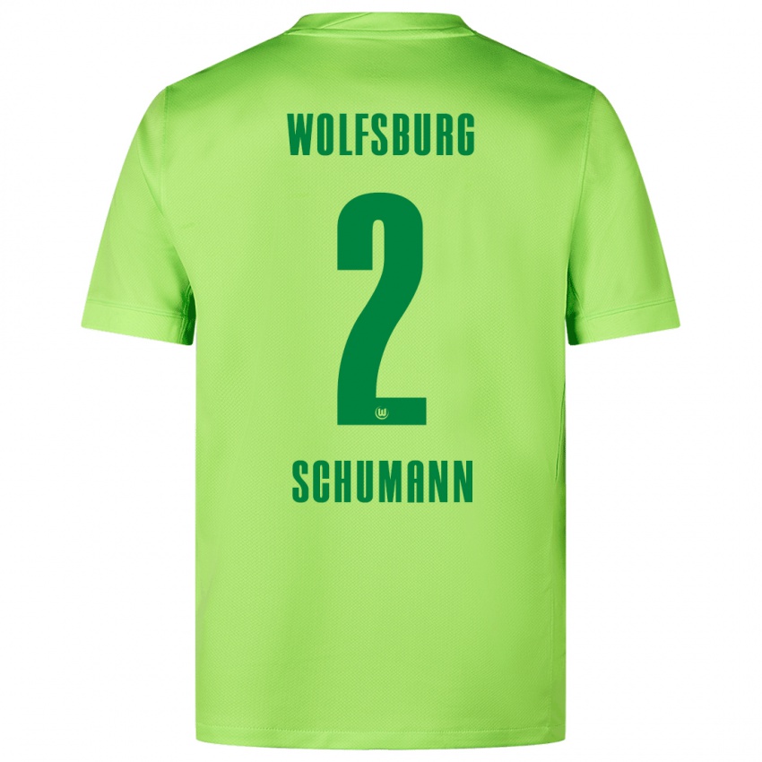 Niño Camiseta Anton Schumann #2 Verde Fluorescente 1ª Equipación 2024/25 La Camisa Chile