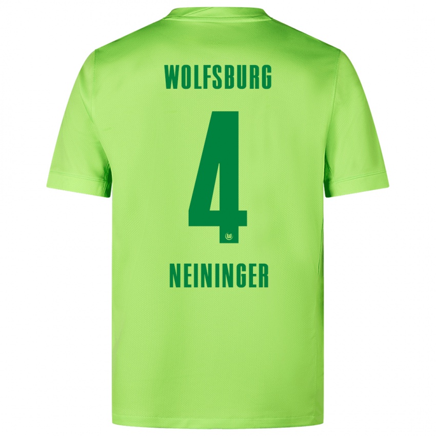 Niño Camiseta Till Neininger #4 Verde Fluorescente 1ª Equipación 2024/25 La Camisa Chile