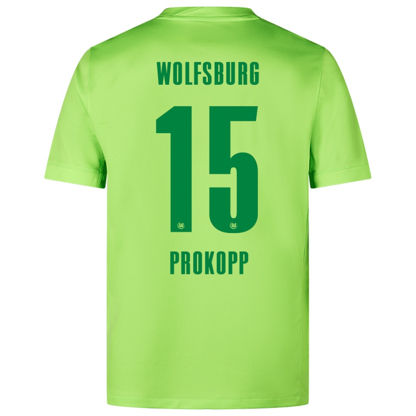 Niño Camiseta Oskar Prokopp #15 Verde Fluorescente 1ª Equipación 2024/25 La Camisa Chile