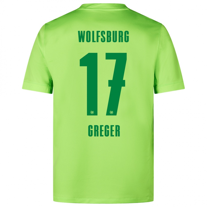 Niño Camiseta Max Greger #17 Verde Fluorescente 1ª Equipación 2024/25 La Camisa Chile