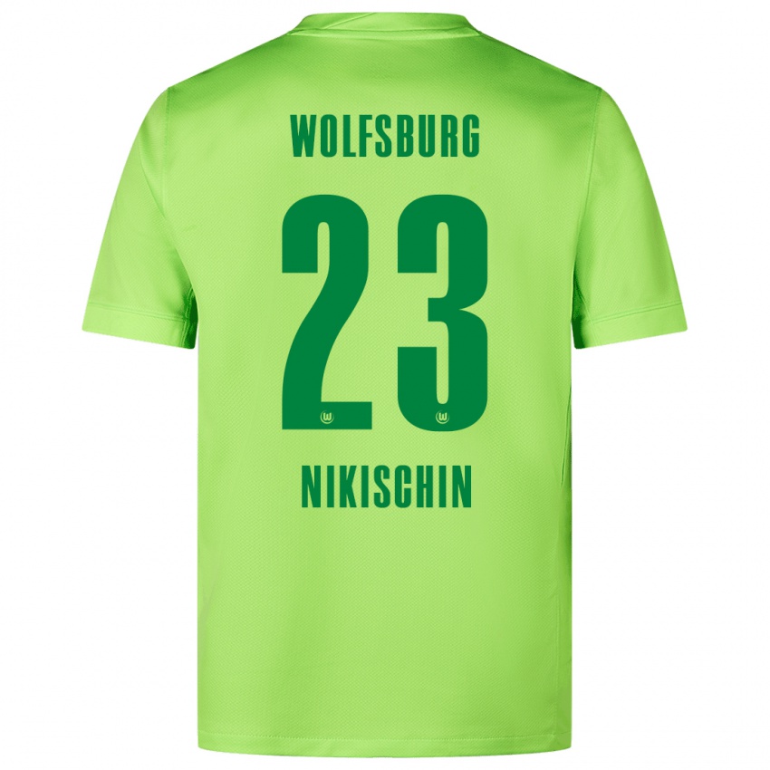 Niño Camiseta Adrian Nikischin #23 Verde Fluorescente 1ª Equipación 2024/25 La Camisa Chile