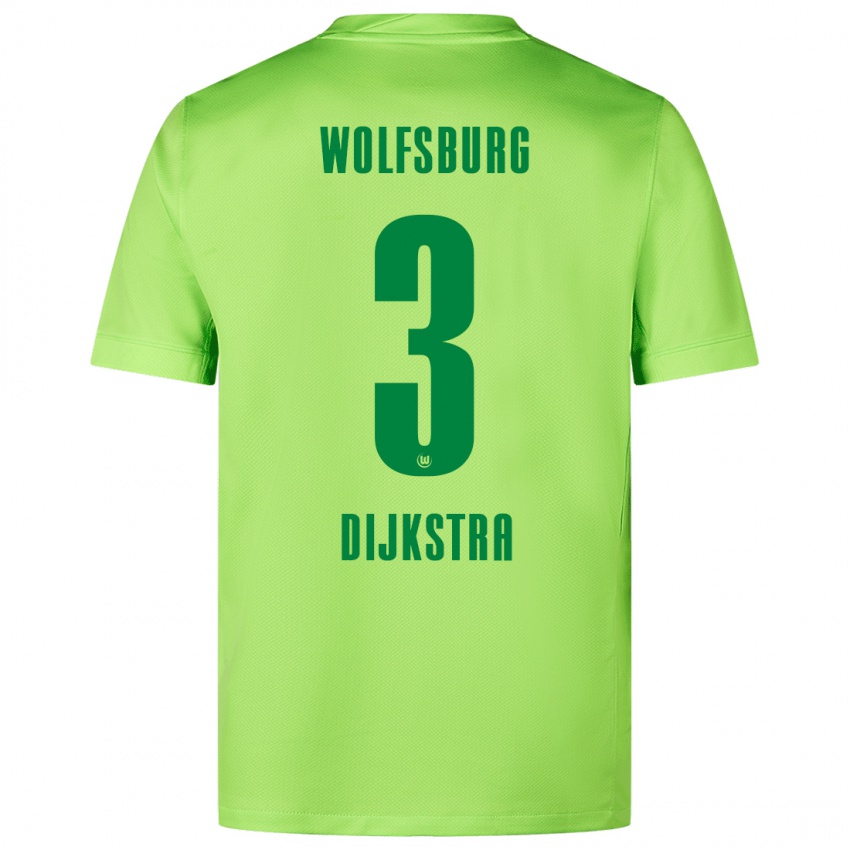 Niño Camiseta Caitlin Dijkstra #3 Verde Fluorescente 1ª Equipación 2024/25 La Camisa Chile