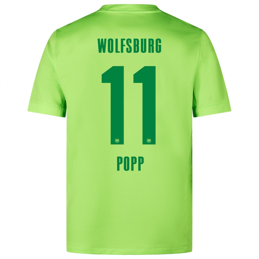 Niño Camiseta Alexandra Popp #11 Verde Fluorescente 1ª Equipación 2024/25 La Camisa Chile