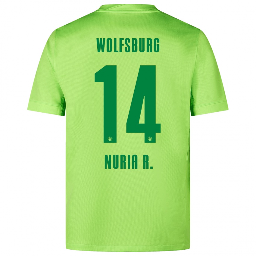 Niño Camiseta Nuria Rabano #14 Verde Fluorescente 1ª Equipación 2024/25 La Camisa Chile