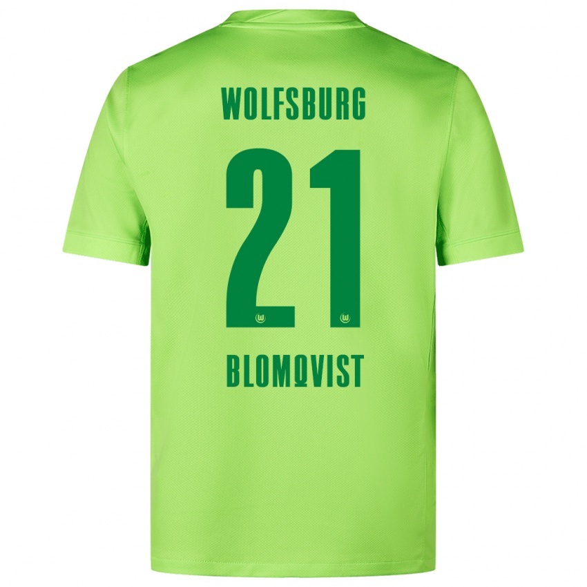 Niño Camiseta Rebecka Blomqvist #21 Verde Fluorescente 1ª Equipación 2024/25 La Camisa Chile