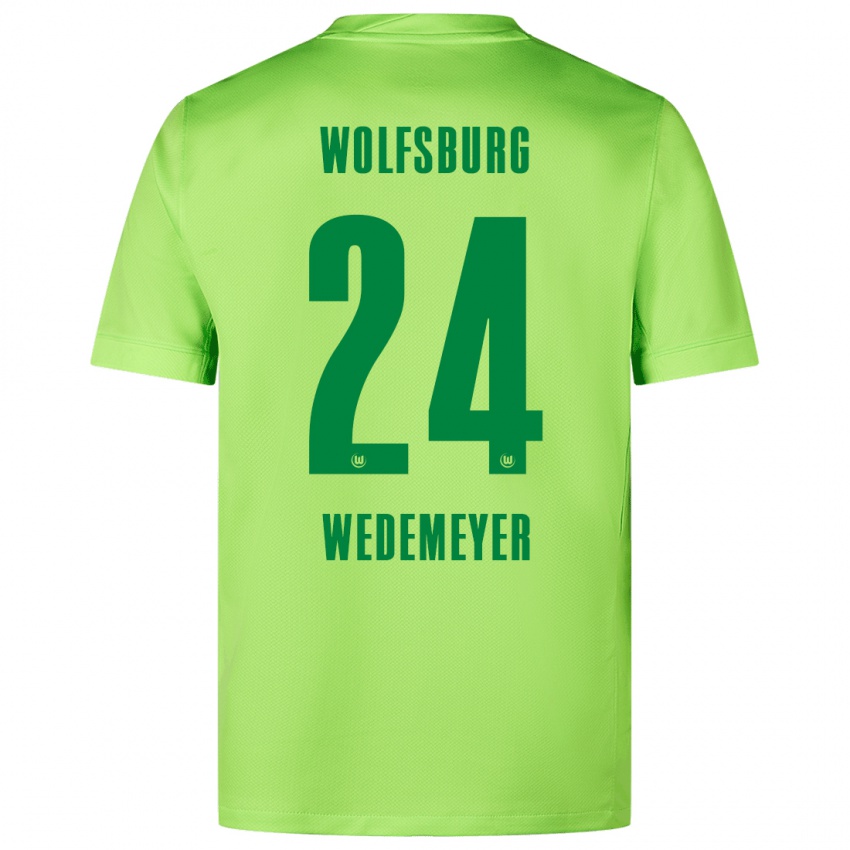 Niño Camiseta Joelle Wedemeyer #24 Verde Fluorescente 1ª Equipación 2024/25 La Camisa Chile