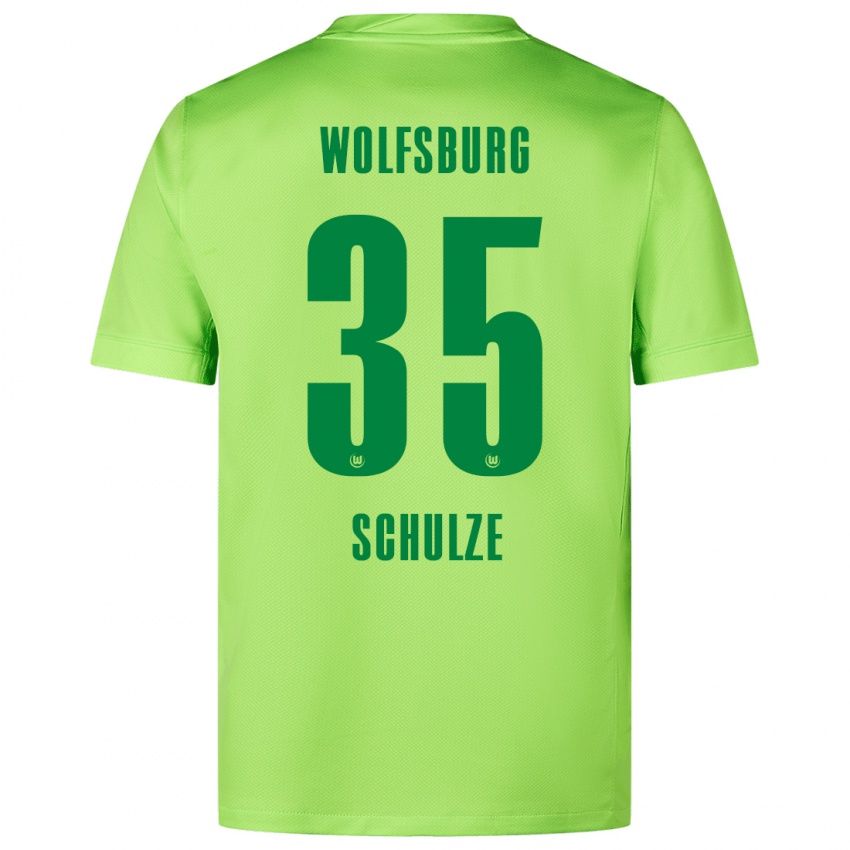 Niño Camiseta Philipp Schulze #35 Verde Fluorescente 1ª Equipación 2024/25 La Camisa Chile