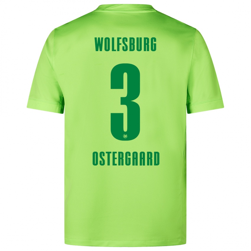 Niño Camiseta Christian Östergaard #3 Verde Fluorescente 1ª Equipación 2024/25 La Camisa Chile