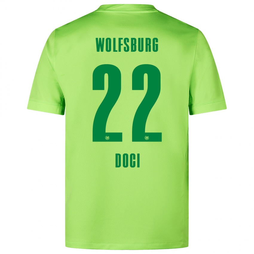 Niño Camiseta Adrian Doci #22 Verde Fluorescente 1ª Equipación 2024/25 La Camisa Chile